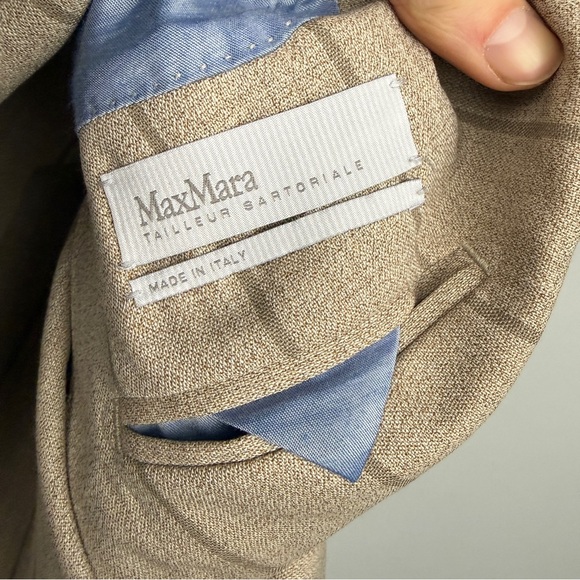 MaxMara Tailleur Sartoriale Wool Striped Double Breasted Blazer - Picture 6 of 8